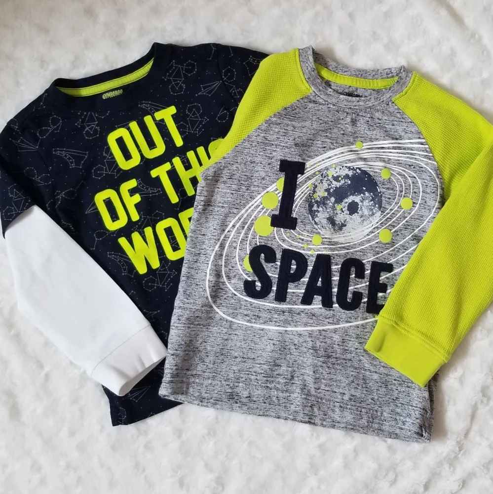Gymboree long-sleeved space tee bundle size 3T